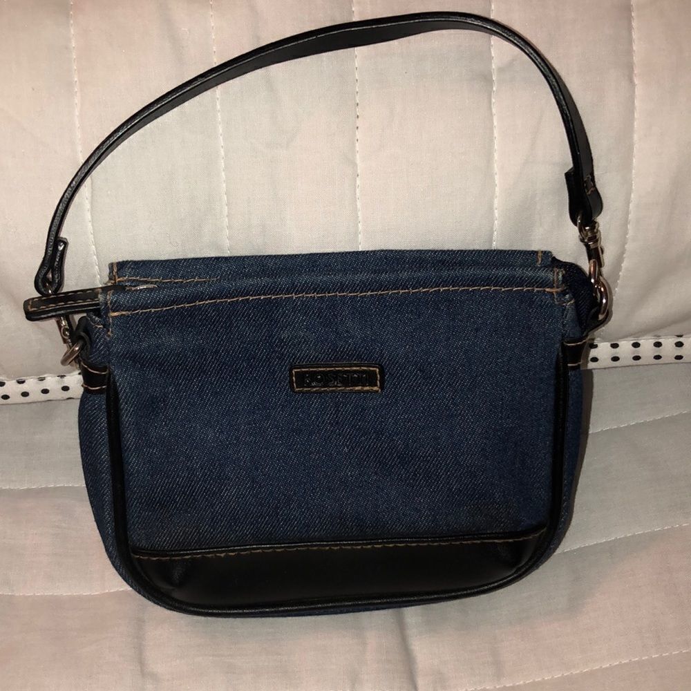 Rosetti Cotton Mini Denim Bag with a Vinyl Trim